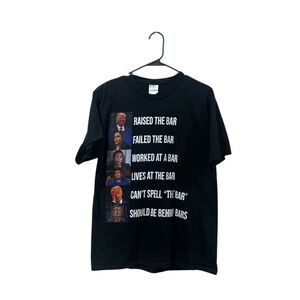 Black Graphic T-Shirt with Humorous Text